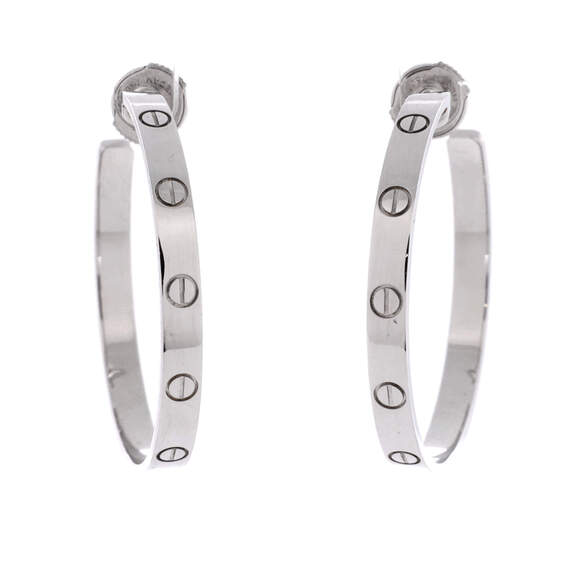 Cartier Jewelry - Cartier Large Love Hoop Earrings 18K White Gold